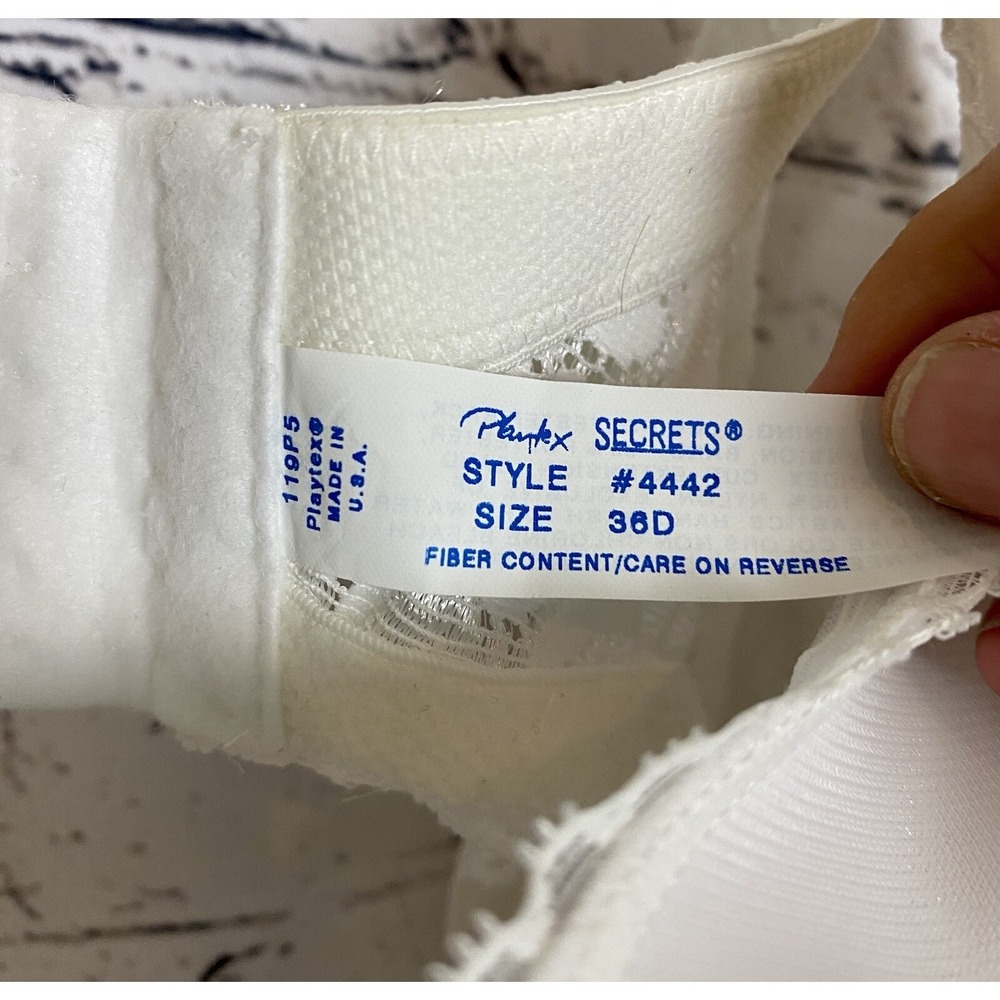 NWT‎ Playtex Secrets 4442 Full Figure Lightly Lined Underwire Bra 36D White - Picture 4 of 13